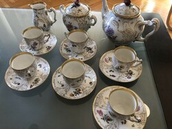 6 Personal porcelain tea set, decorated with floral patterns, gilded decoration, early xx