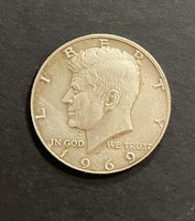 Half dollar half dollar 1969 kennedy usa john f. With a portrait of Kennedy