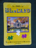 Card calendar, tóth book trading and publishing company, Debrecen, puzzle, 2003, (6)