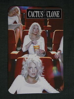 Kártyanaptár, Cactus Clone ruházat divat üzletek,Budapest, erotikus női modell, 2003, (6)