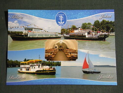 Postcard, balaton vanyolai shipping company, balatonfüred, klára, jókai, balaton, jocóka cruise ships