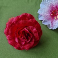 Wedding bcs14 - brooch, hair ornament, hair tie - 80mm red rose flower