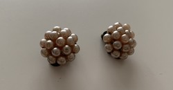 Retro blackberry pearl clip earrings