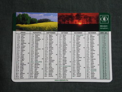 Card calendar, otp savings bank bank, name date, 2003, (6)
