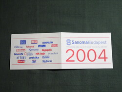 Card calendar, sanoma publishing house Budapest, magazine, newspaper, practical, surprise, name day, 2004, (6)