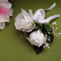 Wedding bok14 - groom's bok cream pin white roses