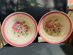 2 very old, folk-style deep plates