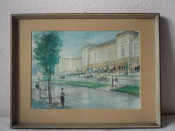 Older marked watercolor picture in a frame (1956)