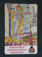 Card calendar, Baranya County Disaster Management Directorate, Pécs, graphic designer, 2004, (6)