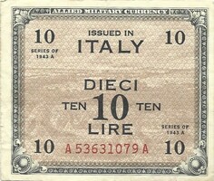 10 Lire lira 1943 Italy military military 3.