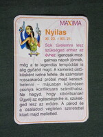 Card calendar, smaller size, maximum newspaper, magazine, supplement, horoscope, Sagittarius, 2005, (6)