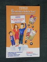 Kártyanaptár, kisebb méret, TESCO áruház, Bevásárlókártya, grafikai rajzos, 2004, (6)
