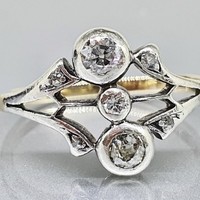 Gyémánt drágaköves antik arany gyűrű