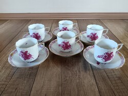 Herend Appony patterned porcelain coffee cup 6 pieces