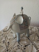 Ritka Aquincum Art Deco Ősz Szabó Antónia porcelán elefánt