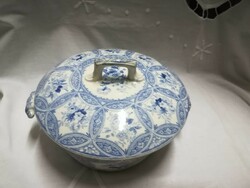 Antique earthenware container with lid, bonbonier