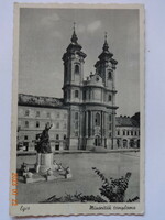 Old postcard: Eger, Church of the Minorites (1943)