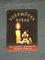 Card calendar, smaller size, fine arts and crafts shop, candle, doll, dolls, Pécs, 2004, (6)