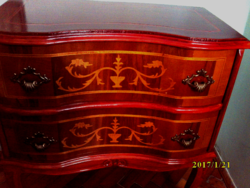 Inlaid arched chest of drawers with 2 drawers