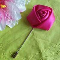 Lapel pin, pin with six 18 - 40 mm pink satin roses