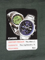 Card calendar, smaller size, Szentivány watch salon, jewelry stores, Barcs, Pécs, Casio watch 2004, (6)