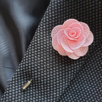 Lapel pin, pin six 28 - 40 mm pink flowers
