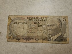 1970 5 lira Turkey
