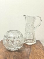 Lead crystal jug and sphere vase set