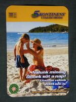 Card calendar, 5 continents travel agency, Budapest, Szeged, seaside, child, female model, 2004, (6)