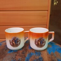 2 Zsolnay shield seal coffee cups for sale together
