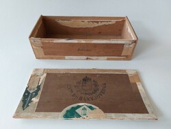 Old smoking wooden box with Hungarian coat of arms