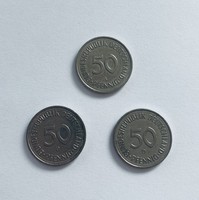 All 1990! 3 Pieces of nsk 50 pfennig 1990 German Germany