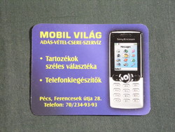 Kártyanaptár,kisebb méret, Mobil világ  mobiltelefon üzlet, Pécs, 2004, (6)