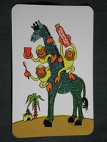 Kártyanaptár, Gyermekfogászati prevenciós szolgálat, grafikai rajzos, zsiráf ,majom, 2005, (6)