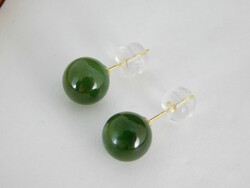 18K gold jade earrings
