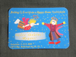 Kártyanaptár, ünnepi, Happy Home nyelviskola, Budapest, grafikai rajzos,angyal , 2005, (6)