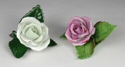 1Q459 old damaged Herend porcelain rose 2 pieces