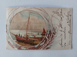 Old postcard 1914 ships