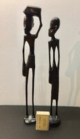 African wood carving. 2 African wooden figures