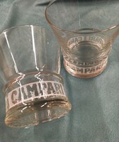 2 Camparis glasses and 2 whiskey glasses