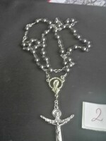 New! Hametite beaded rosary with large silver-plated crucifix