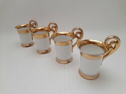 Antik bieder aranyozott porcelán mokkás vagy csokoládés csészék 4db egyben
