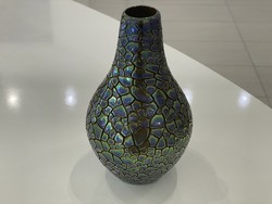 Zsolnay eozin cracked glaze vase designed by András Sinkó modern retro mid century