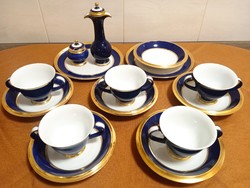 Endre Saxon cobalt-blue porcelain dessert set