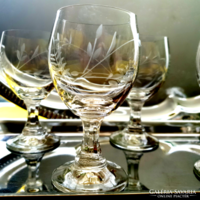 Engraved liqueur glass set