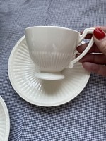 Recamier with a wonderful ear solution - wedgwood edme small mug with ribbed walls, clean lines, cream color