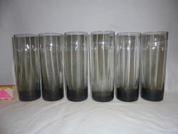 Set of smoke-colored drinking glasses - 6 pieces