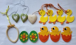 Easter felt egg chicken chick porcelain egg wooden heart decoration props ornament