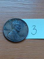 Usa 1 cent 1960 abraham lincoln, copper-zinc 3
