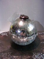 12 Cm shiny silver cracked ornament